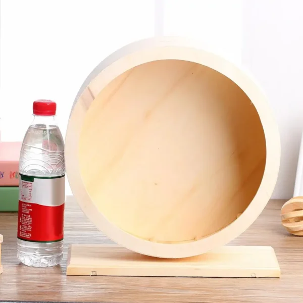 Wooden Mute Roller Hamster Running Exercise Wheel Mouse Hedgehog Syrian Hamster Wheel Dutch Pig Large Wheel Running Ball Toys - Image 3