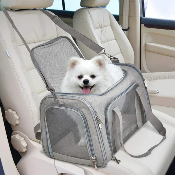 Portable Dog Cat Carrier Bag Soft Side Backpack Pet Carriers Dog Travel Bags Airline Approved Transport Outgoing Pets Handbag - Image 5