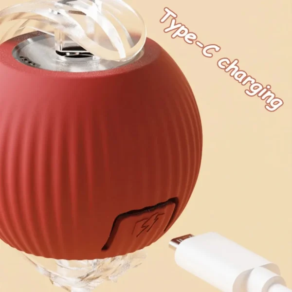 New Cat Interactive Ball Toy Automatic Rolling Ball Faux Tail Rechargeable Smart Pet Electric Toy Dog Cat Training Imitate Mouse - Image 4