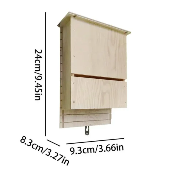 Outside Bat Habitat House Wooden Bat Shelter Reusable Wooden Bat Nest For Hibernation Bat Box House Wooden Decor For Garden - Image 6