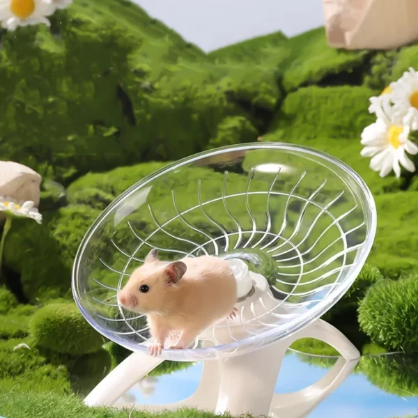 Silent Hamster Running Wheel Quiet Exercise Saucer for Small Pets Durable Non-Slip Rotating Disc for Hamsters Mice Hedgehogs
