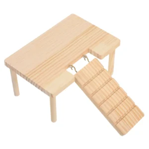 Hamster Platform Small Pet Table Solid Wood Ladder Cage Accessories Guinea Pig Habitat Hedgehog Stand Wooden House
