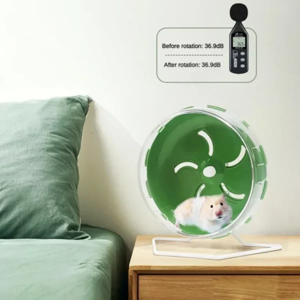 Silent Hamster Running Wheel Exercise Wheel for Rats Mice Gerbils Small Pets Quiet Spinner Jogging Toy with Stable Bracket - Image 2