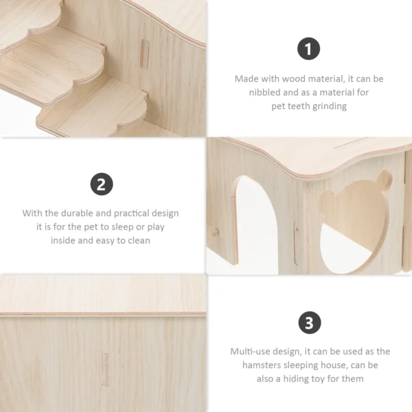 Multi Room Maze Toy Wooden House For Pets Guinea Pigs Decorative Nest Mouse Hideout Hamster Cages Pet Products - Image 2
