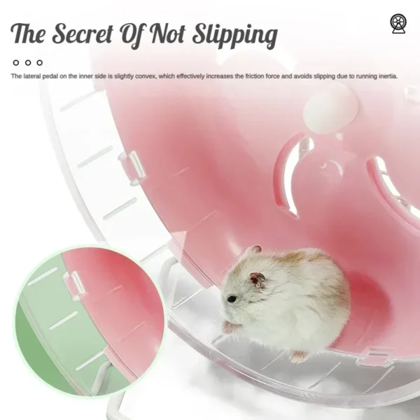 Silent Hamster Running Wheel Exercise Wheel for Rats Mice Gerbils Small Pets Quiet Spinner Jogging Toy with Stable Bracket - Image 4