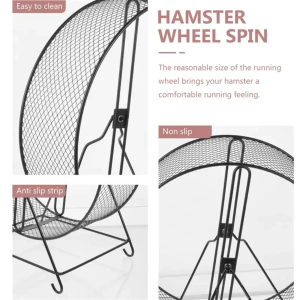 Wheel Hamster Exercise Running Small Silent Chinchilla Largehedgehog Guinea Ratgerbil Metal Pet Quiet S Animal - Image 5