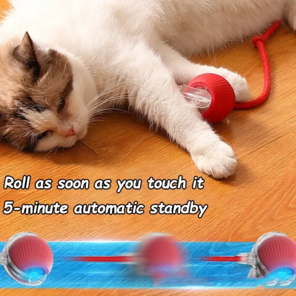 New Cat Interactive Ball Toy Automatic Rolling Ball Faux Tail Rechargeable Smart Pet Electric Toy Dog Cat Training Imitate Mouse - Image 6