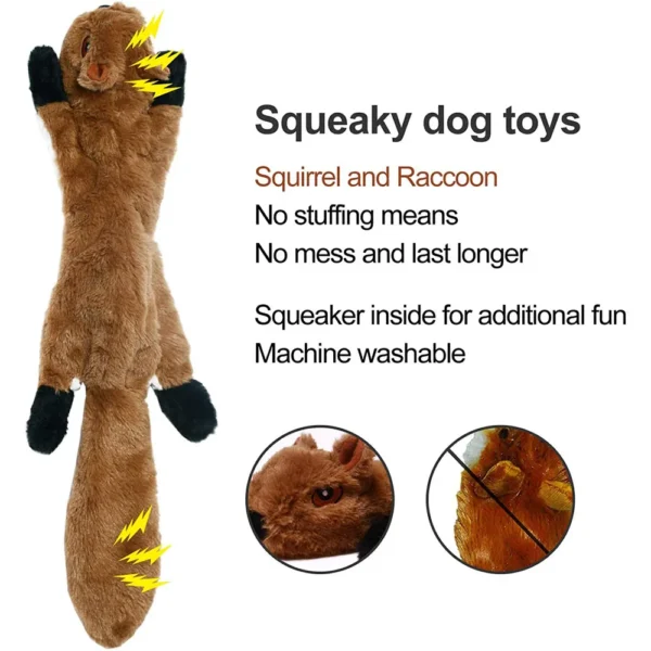 Funny Simulated Animal No Stuffing Dog Toy with Squeakers Durable Stuffingless Plush Squeaky Dog Chew Toy Crinkle Pet Squeak Toy - Image 2