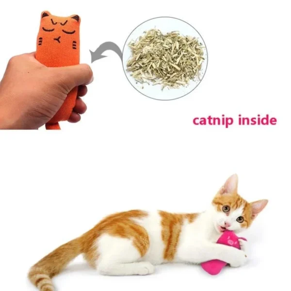 Pet Toy Rustle Sound Catnip Toy Cat Supplies Pet Cute Cat Toys Kitten Teeth Grinding Cat Plush Thumb Pillow Pet Products gatos - Image 2