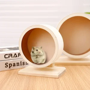 Hamster Wooden Wheel Spinner Hamster Running Wheels Prevent Depression Toys for Small Pets Small Animal Exercise Accessories