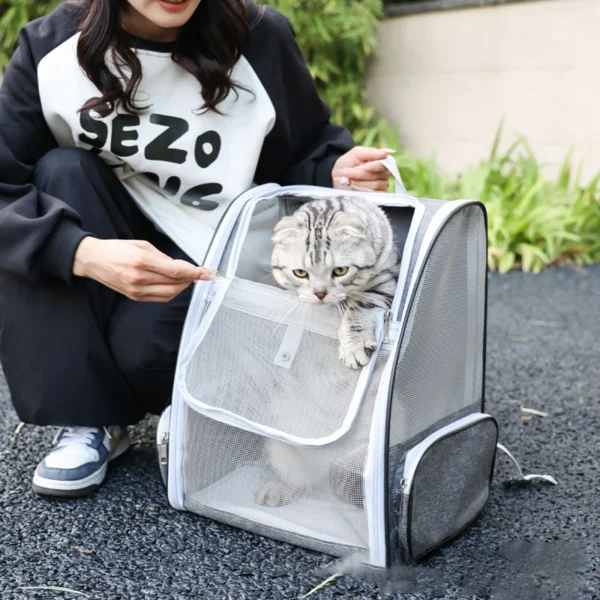 Pet Cat Carrier Bag Outdoor Travel Backpack for Cats Small Dogs Breathable Cat Carrying Bag Suitable for Cats Within 6kg - Image 5