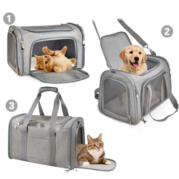 Portable Dog Cat Carrier Bag Soft Side Backpack Pet Carriers Dog Travel Bags Airline Approved Transport Outgoing Pets Handbag - Image 2