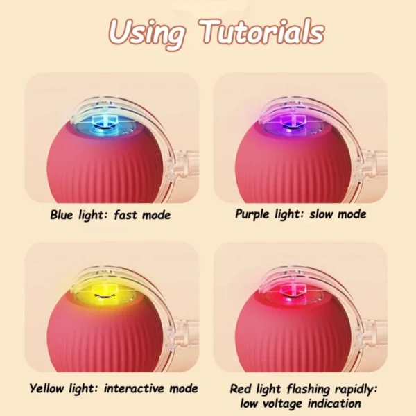 New Cat Interactive Ball Toy Automatic Rolling Ball Faux Tail Rechargeable Smart Pet Electric Toy Dog Cat Training Imitate Mouse - Image 5