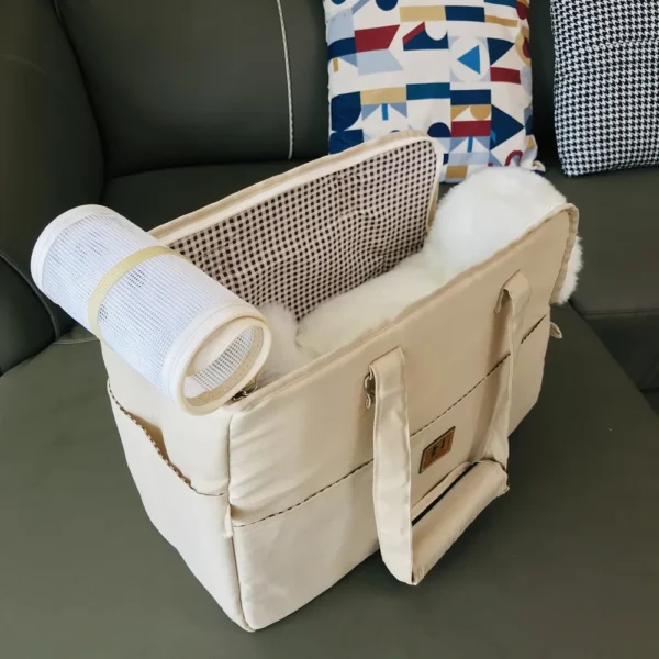 Dog Car Seat Dog Booster Car Seat Cat Carrier Bag Cat Bed for Small Dogs Cats Pet Car Seat with Pad and Straps for Dogs Cats - Image 4