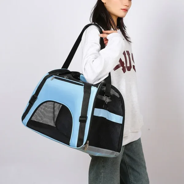 Cat Bags Portable Dog Carrier Bag Mesh Breathable Carrier Bags for Small Dogs Foldable Cats Handbag Travel Pet Bag Handbag - Image 3