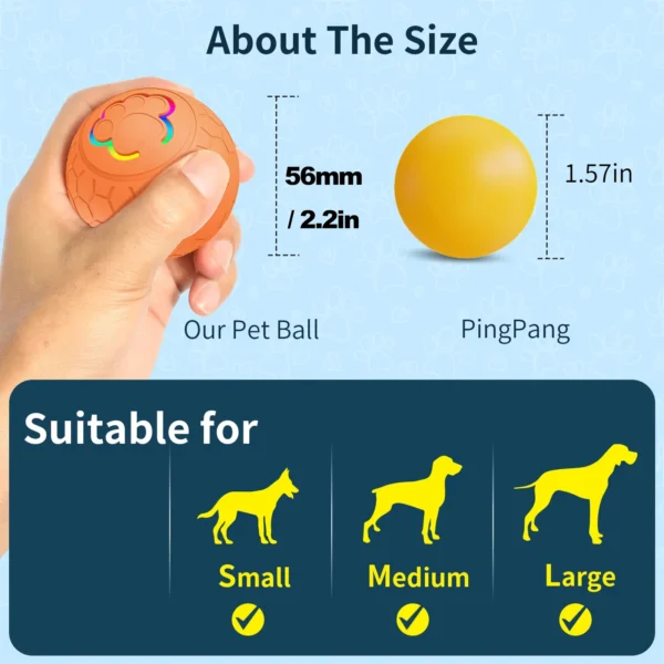 Smart Dog Toy Ball Electronic Interactive Pet Toy Ball USB Automatic Bouncing Rolling Toy Ball With RGB Lights Puppy Cat Product - Image 3