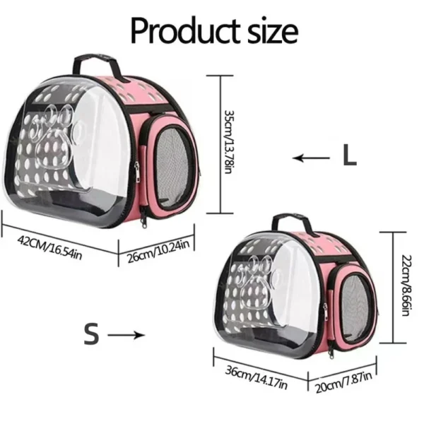 Pet Shoulder Bag Cat Carrier Outdoor Travel Breathable Handbag Puppy & Kitten Capsule Transparent Portable Shoulder Strap Bag - Image 5