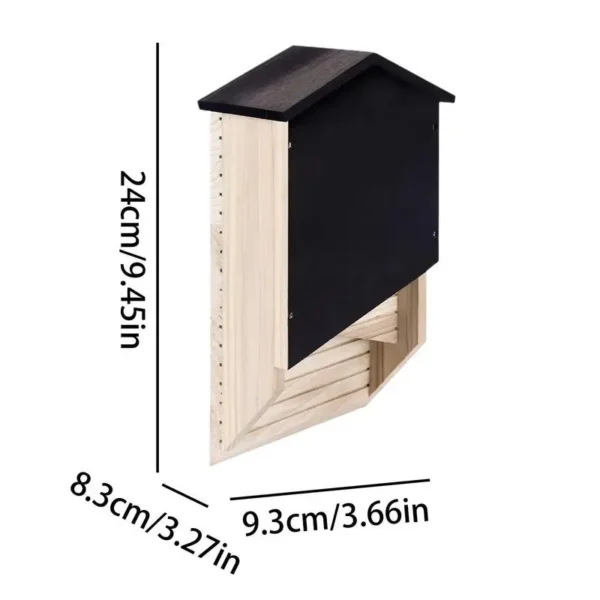 Outdoor Bat Houses Wood Outdoor Bat Habitat Box Outside Bat Habitat House Wooden Decor Wooden Bat Box Shelter & Nest - Image 6