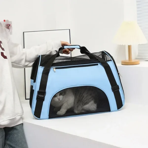 Cat Bags Portable Dog Carrier Bag Mesh Breathable Carrier Bags for Small Dogs Foldable Cats Handbag Travel Pet Bag Handbag - Image 2