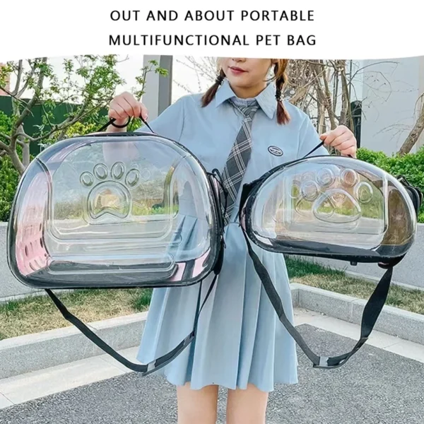 Pet Shoulder Bag Cat Carrier Outdoor Travel Breathable Handbag Puppy & Kitten Capsule Transparent Portable Shoulder Strap Bag - Image 3