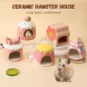 Ceramic Hamster House for Small Animals Outdoor Mushroom Cave Small Animal Food for Home Hamster Keeping Gifts