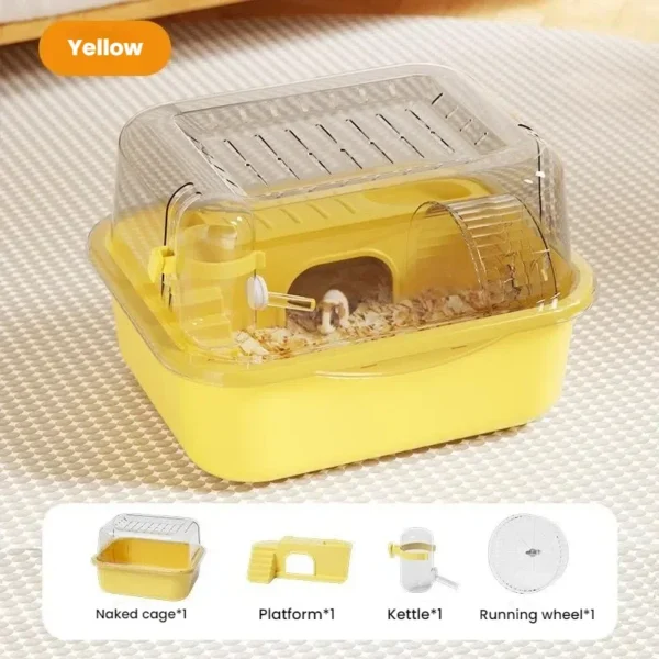 Hamster Cage With Water Bottle Double Layer Hamster Cage Portable Transparent Small Animal Habitat House Mice Guinea Pigs House - Image 2