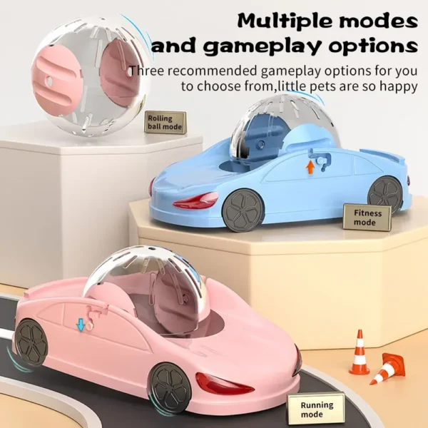 Hamster Exercise Wheel Hamster Toy Car Funny Detachable Lightweight Clear Ball - Image 4